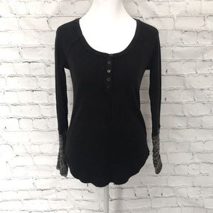 Free People Alpine Cuff Henley - Black